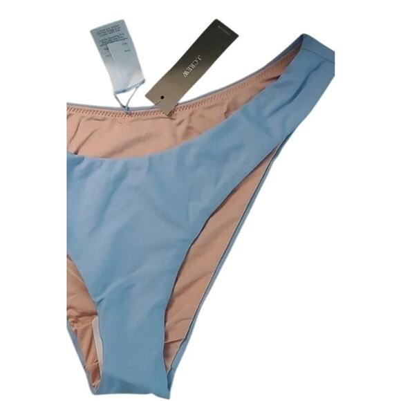 NWT J Crew Curved Waist Cheeky Bikini Bottom SPF 50 High Cut Leg S Mist Blue - Picture 11 of 14